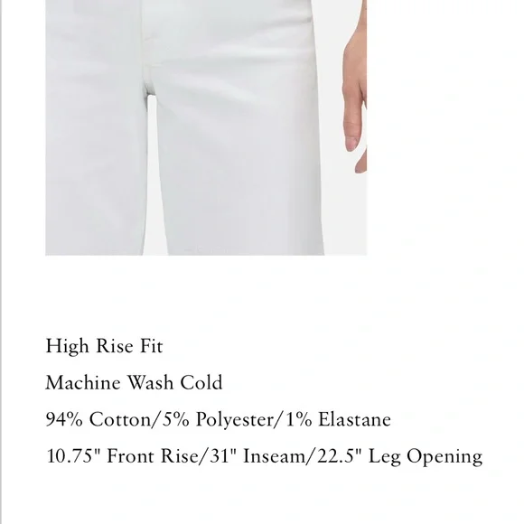 NWOT | FRAME Le Slim Palazzo Raw Hem Jeans | White | Full length | SZ 26 - Picture 13 of 13